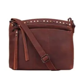 Brynn Arched Lockable Leather Concealed Carry Crossbody Purse