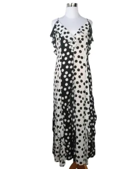 Carolina Herrera Black & White Polka Dot Dress sz 8