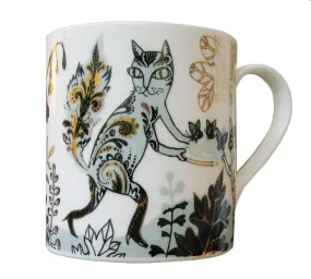 Cat Mug - Blue and Gold