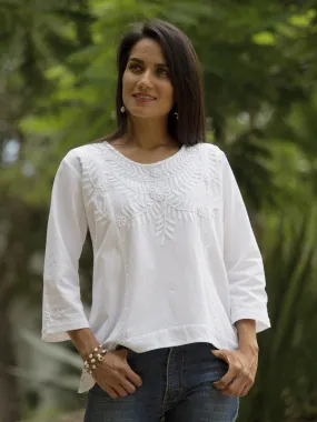 Clavel Crisp White Blouse