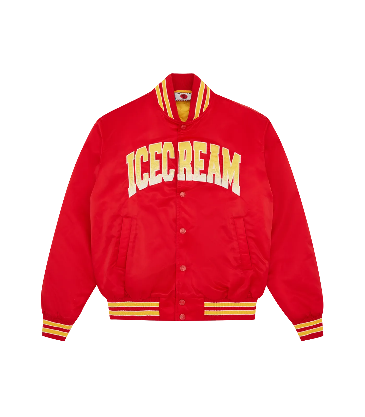 COLLEGE SATIN BOMBER - RED