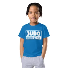 Confident Moves: Boy's Short Sleeve Judo Rash Guard - Azul