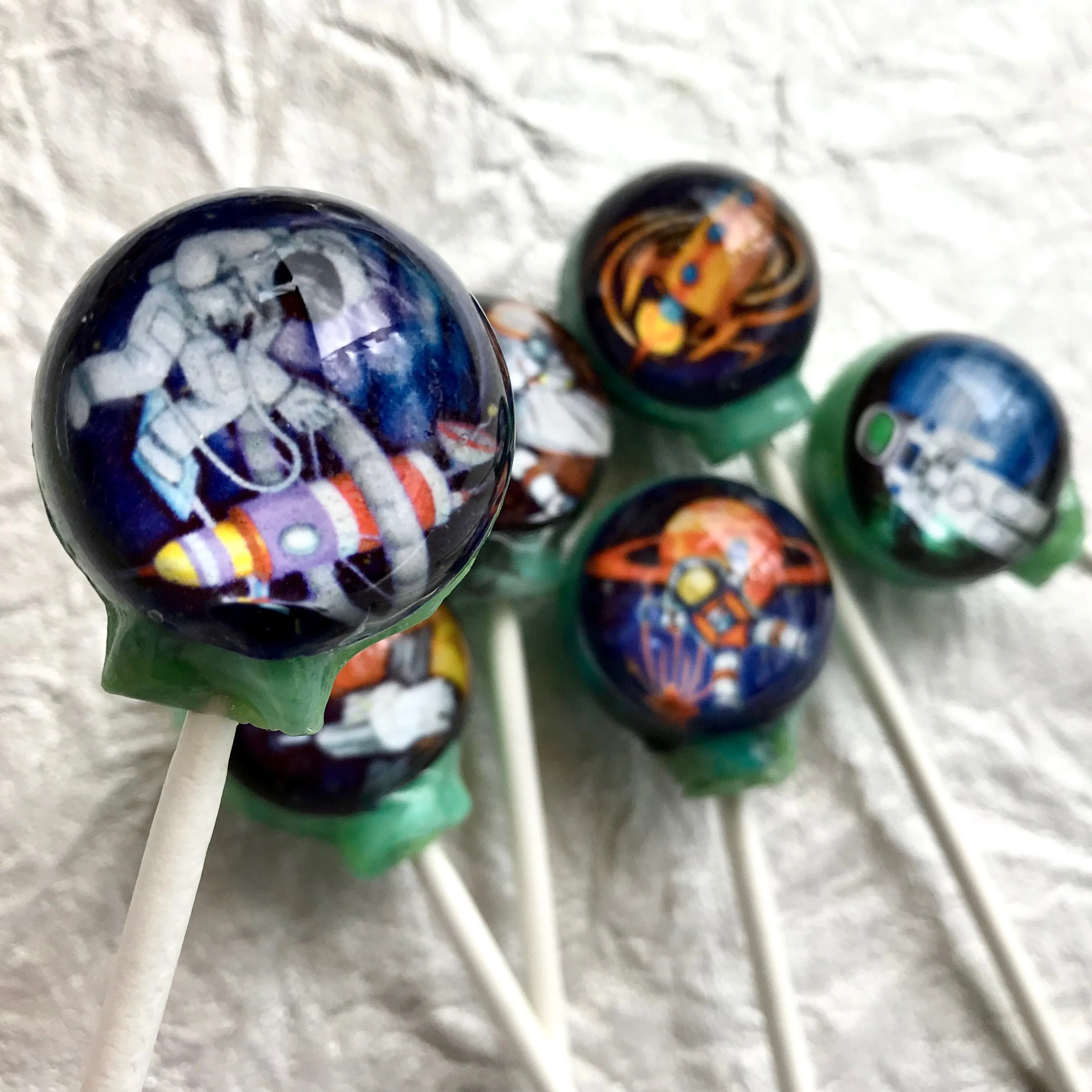 Cosmic Astronaut Lollipops 6-piece set by I Want Candy!