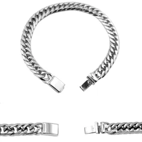 Cuban Link Chain Bracelet Miami Cuban Stainless Steel Double Link