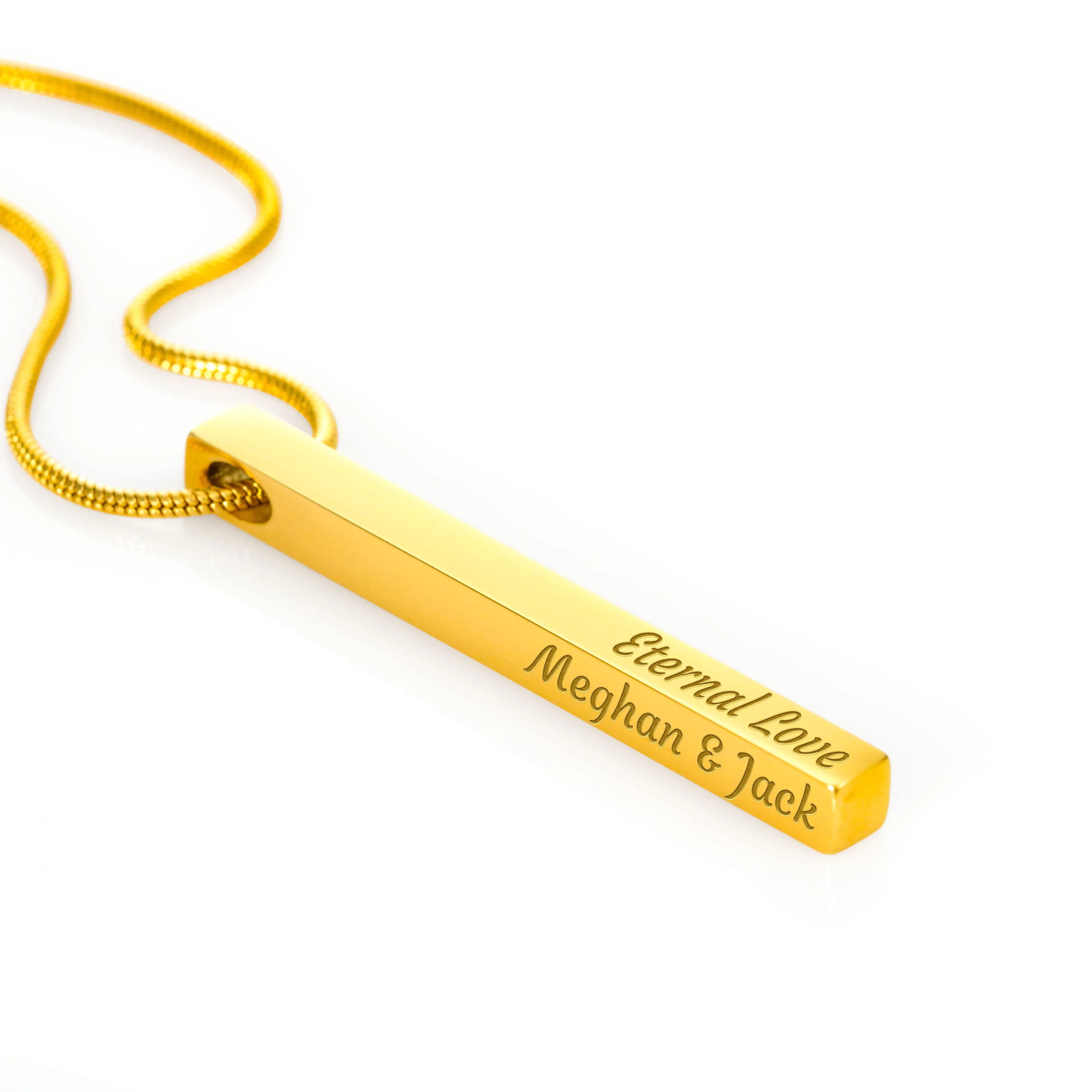 Custom 4 Sided Stick Bar Necklace -With Together We Are Everything Message Card To Wife