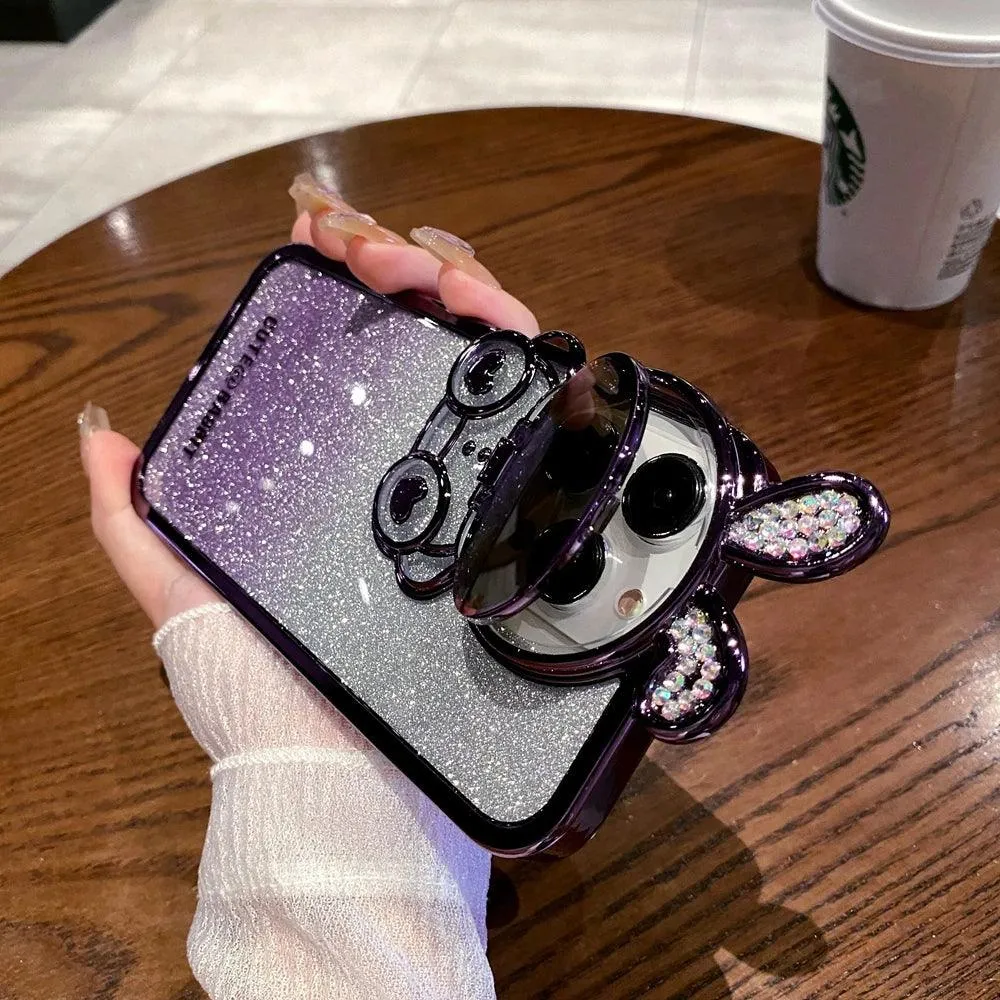 Cute Cartoon Rabbit Glitter Phone Cases for iPhone 14, 13, and 12 Pro Max: Stylish Covers