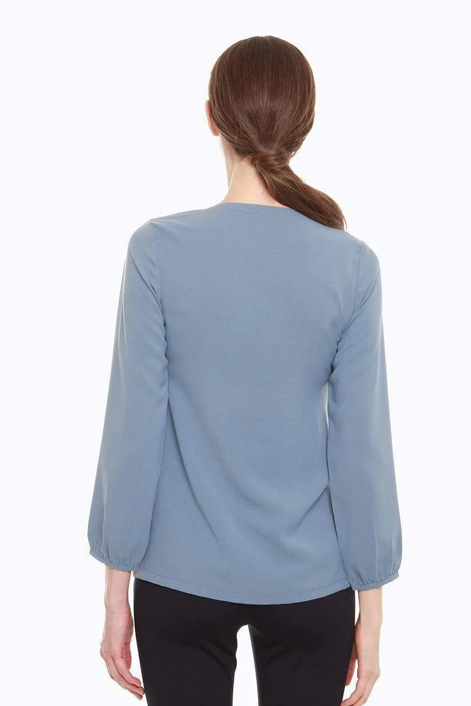 Cyra Nursing Top Pigeon Blue