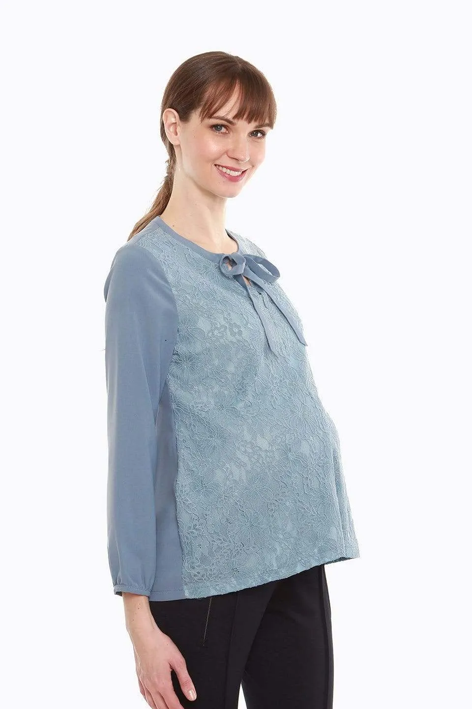 Cyra Nursing Top Pigeon Blue