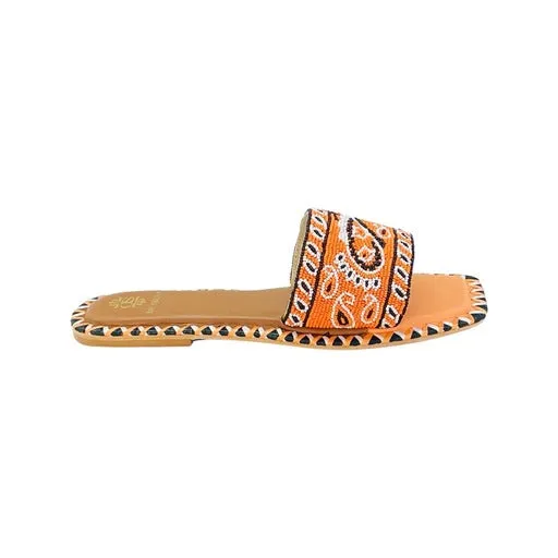 De Siena Bandana Arancia Flats Pantoletten