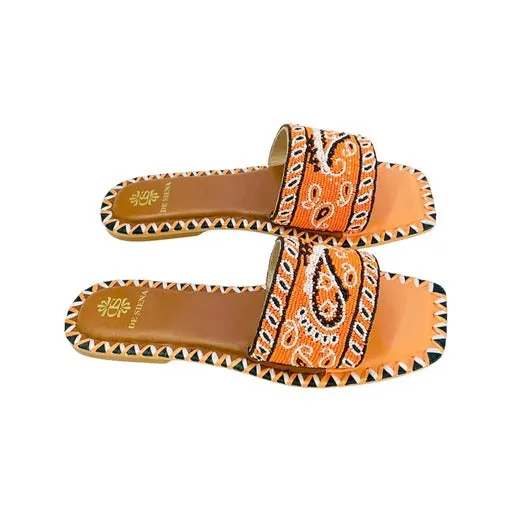 De Siena Bandana Arancia Flats Pantoletten