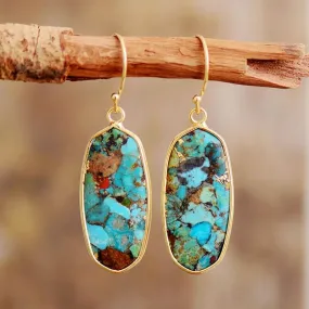 Dhungal Turquoise Drop gold Earrings