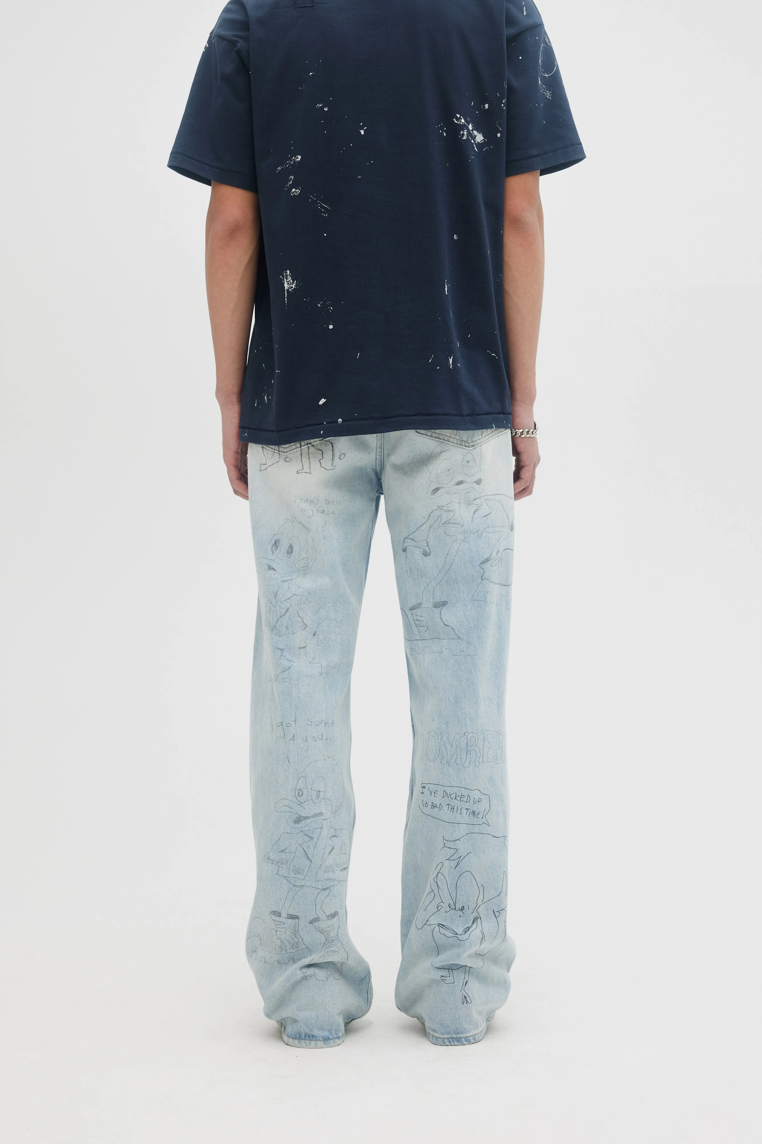 DOMREBEL  Quack Bootcut Jeans - Light Blue