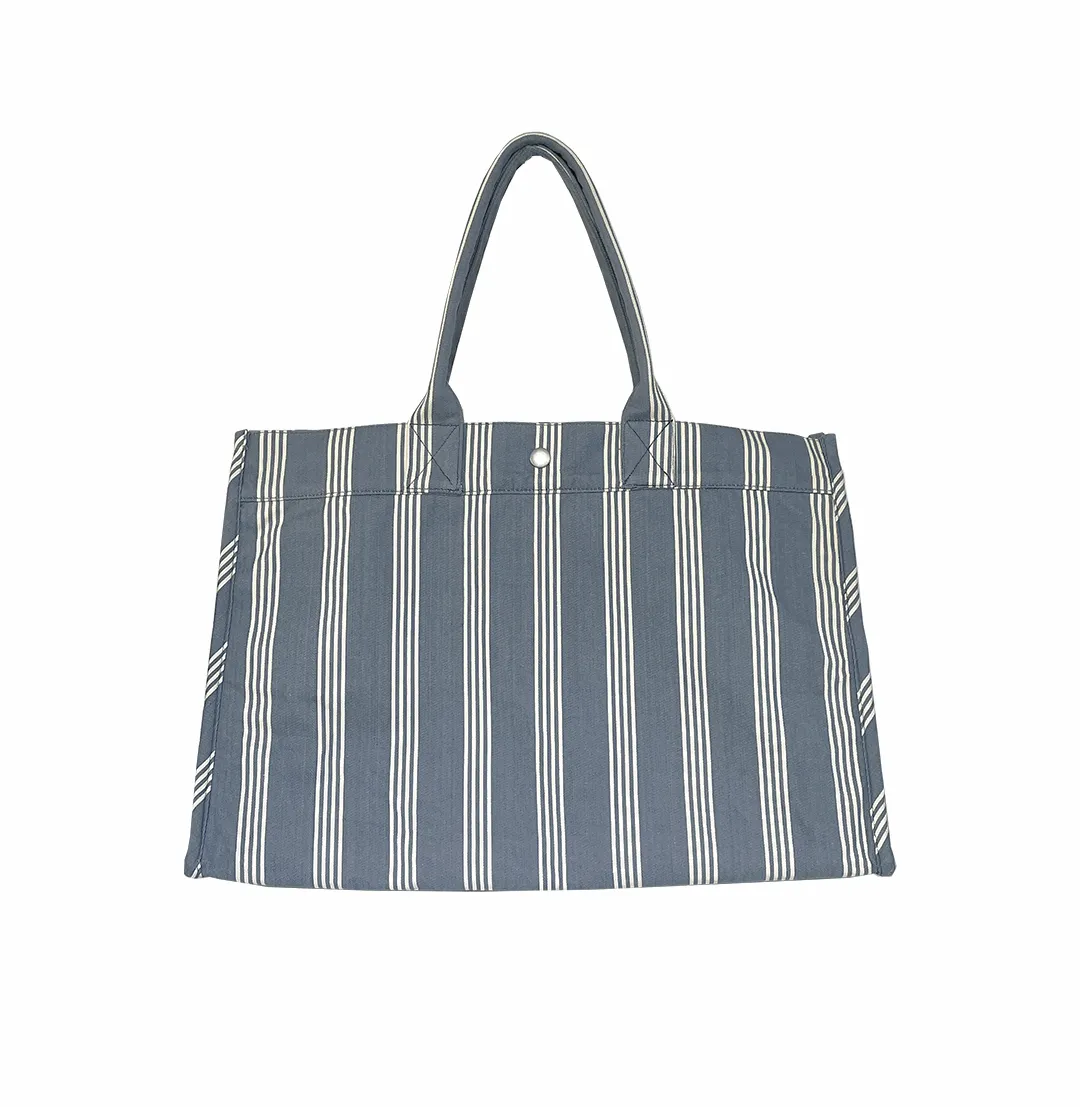 East West Bag - Blue Ticking Stripes