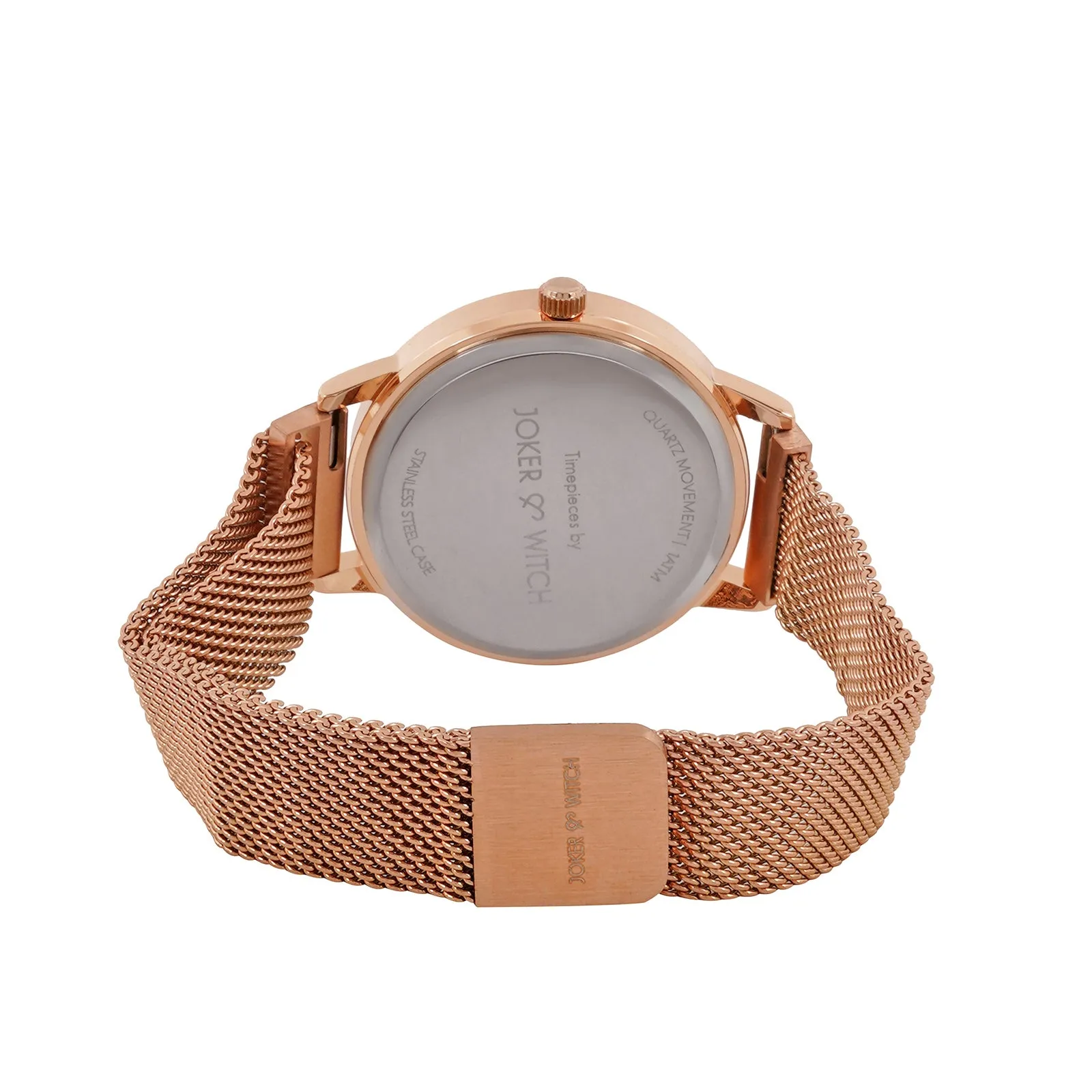 Eclipse Black Dial Rosegold Magnetic Mesh Strap Watch