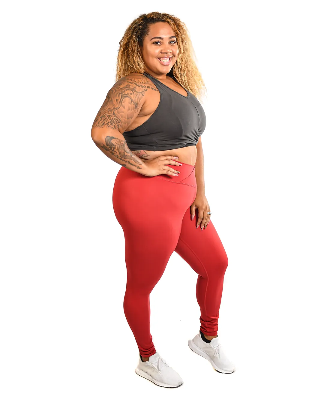 Effortless Vortex Classic Leggings- Crimson