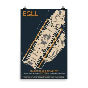 EGLL London Heathrow Airport Layout Art