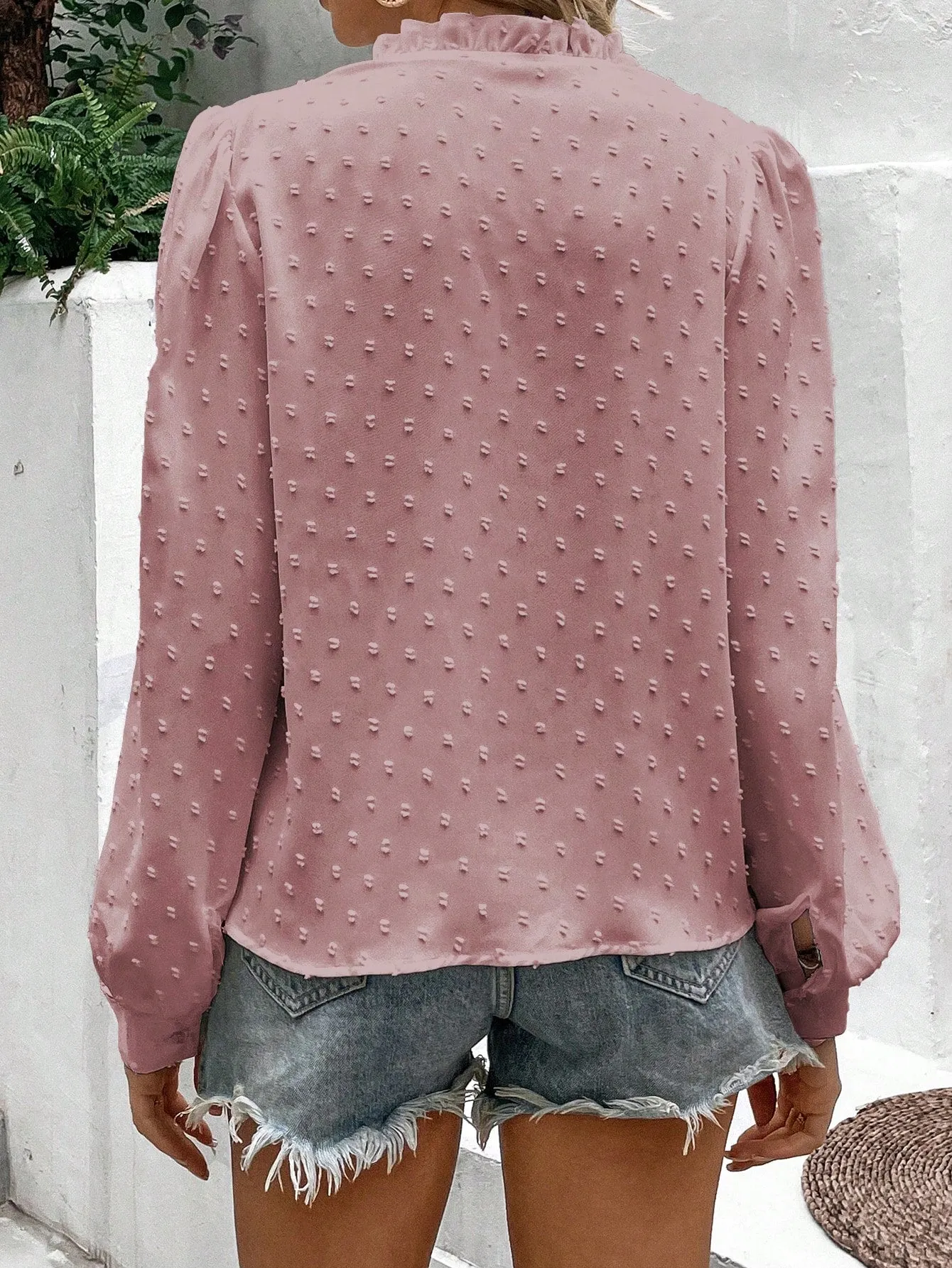 Elegant Swiss Dot Lace Shirt