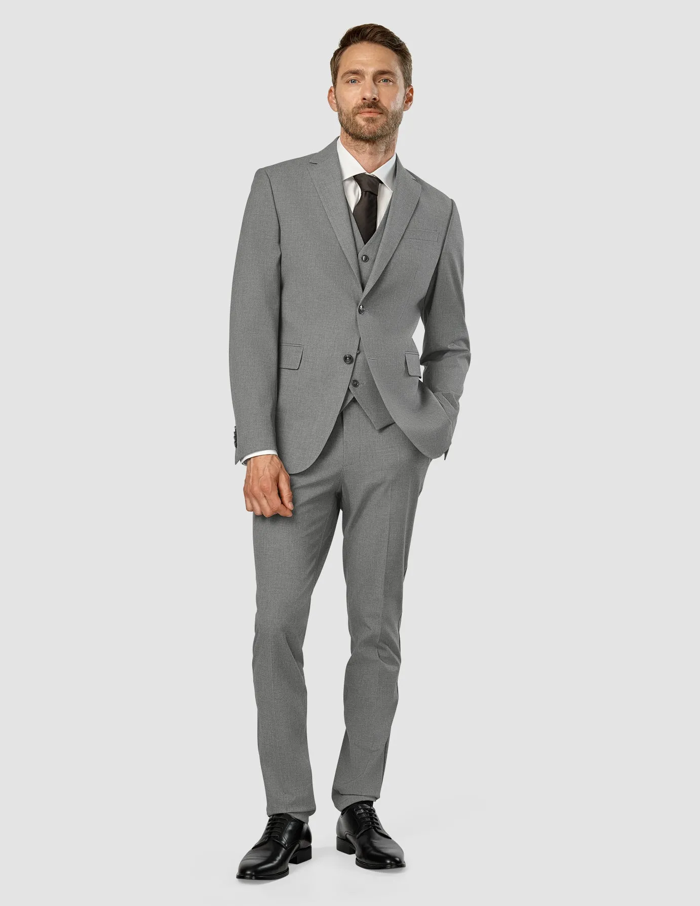 Essential Blazer Regular Dark Grey Melange