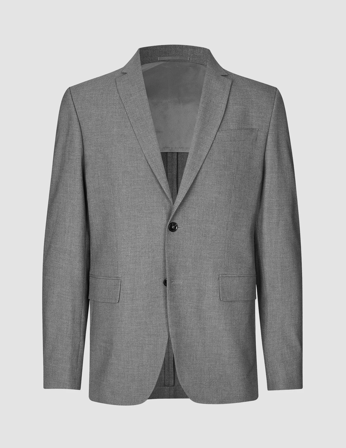 Essential Blazer Regular Dark Grey Melange