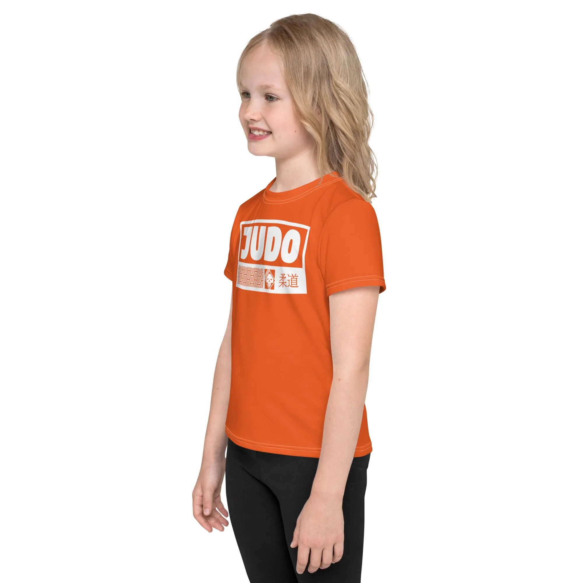 Everyday Active Wear: Girl's Short Sleeve Judo Rash Guard - Flamingo