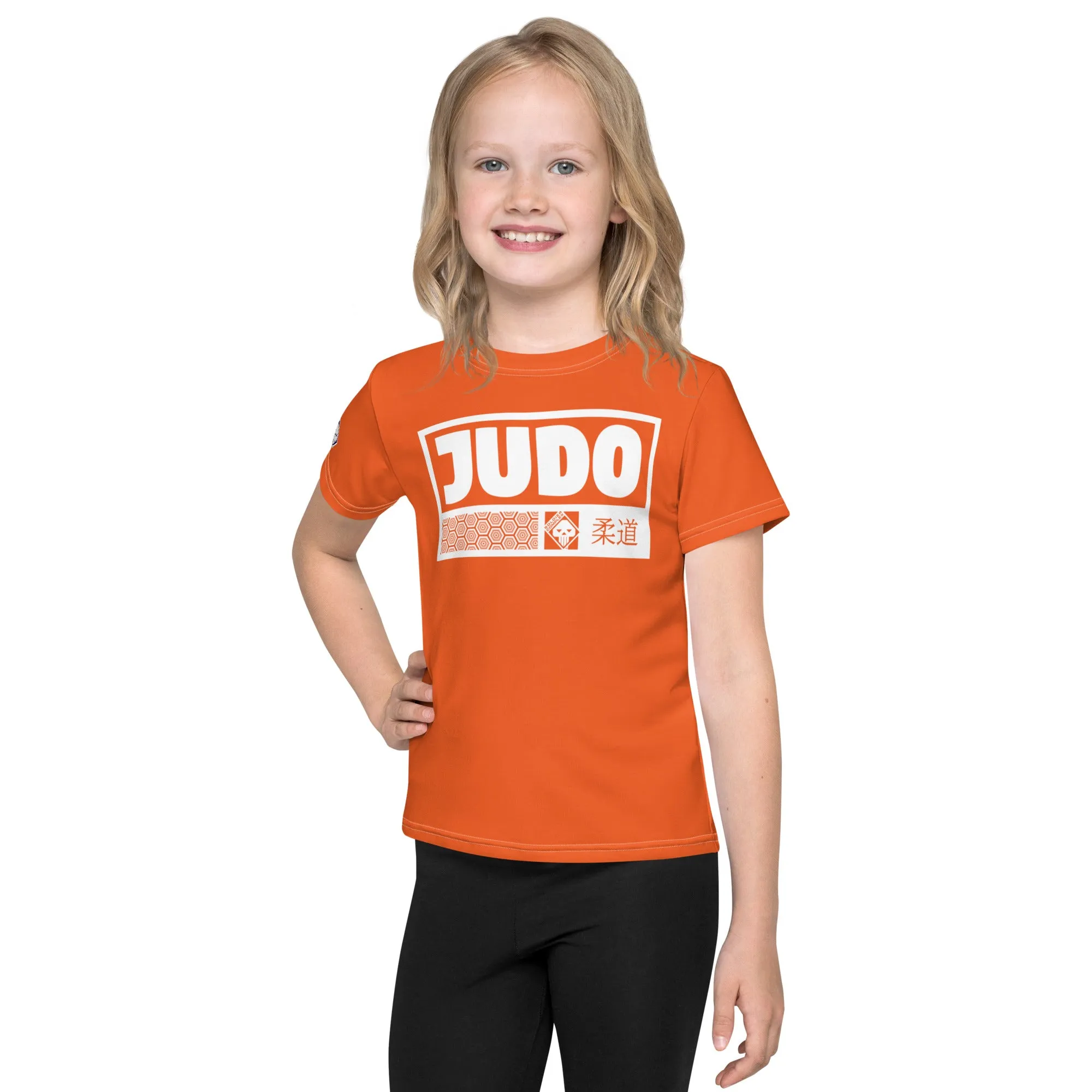 Everyday Active Wear: Girl's Short Sleeve Judo Rash Guard - Flamingo