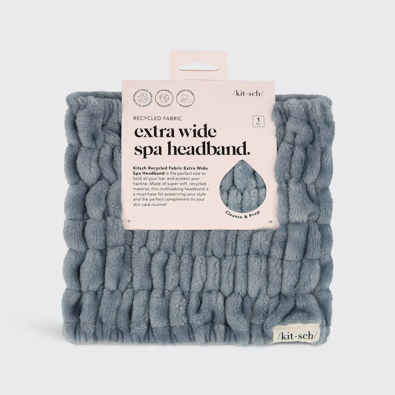 Extra Wide Spa Headband - Misty Blue