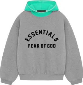 FEAR OF GOD Essentials nylon fleece hoodie dark heather/mint leaf (SS24)