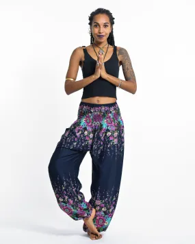 Floral Women's Harem Pants in Blue