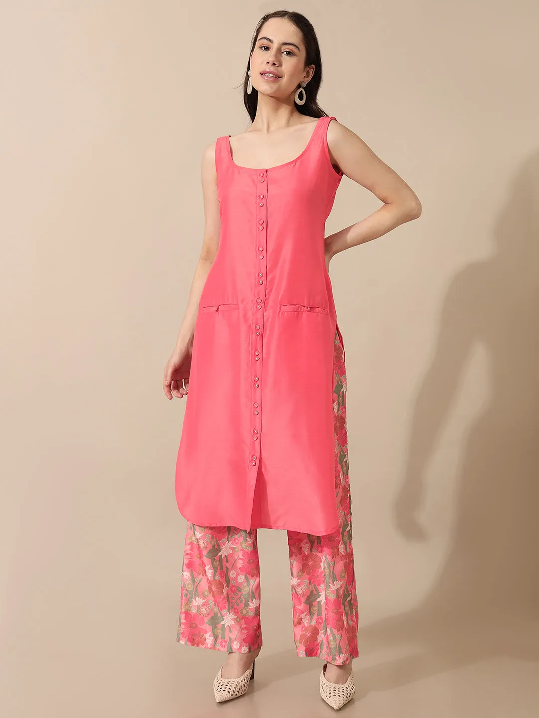 Florette Peach Kurta Set