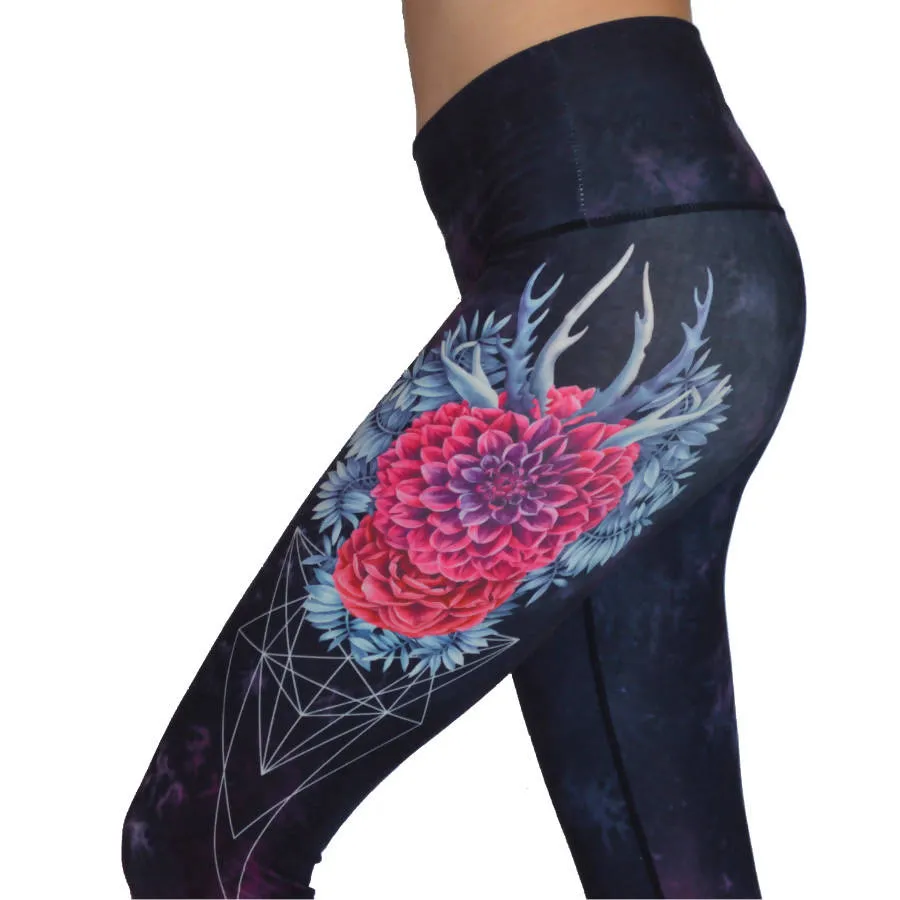 Flower Antlers Yoga Leggings