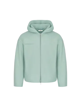 Flower-Warmth Padded Bomber Jacket—Eucalyptus Blue