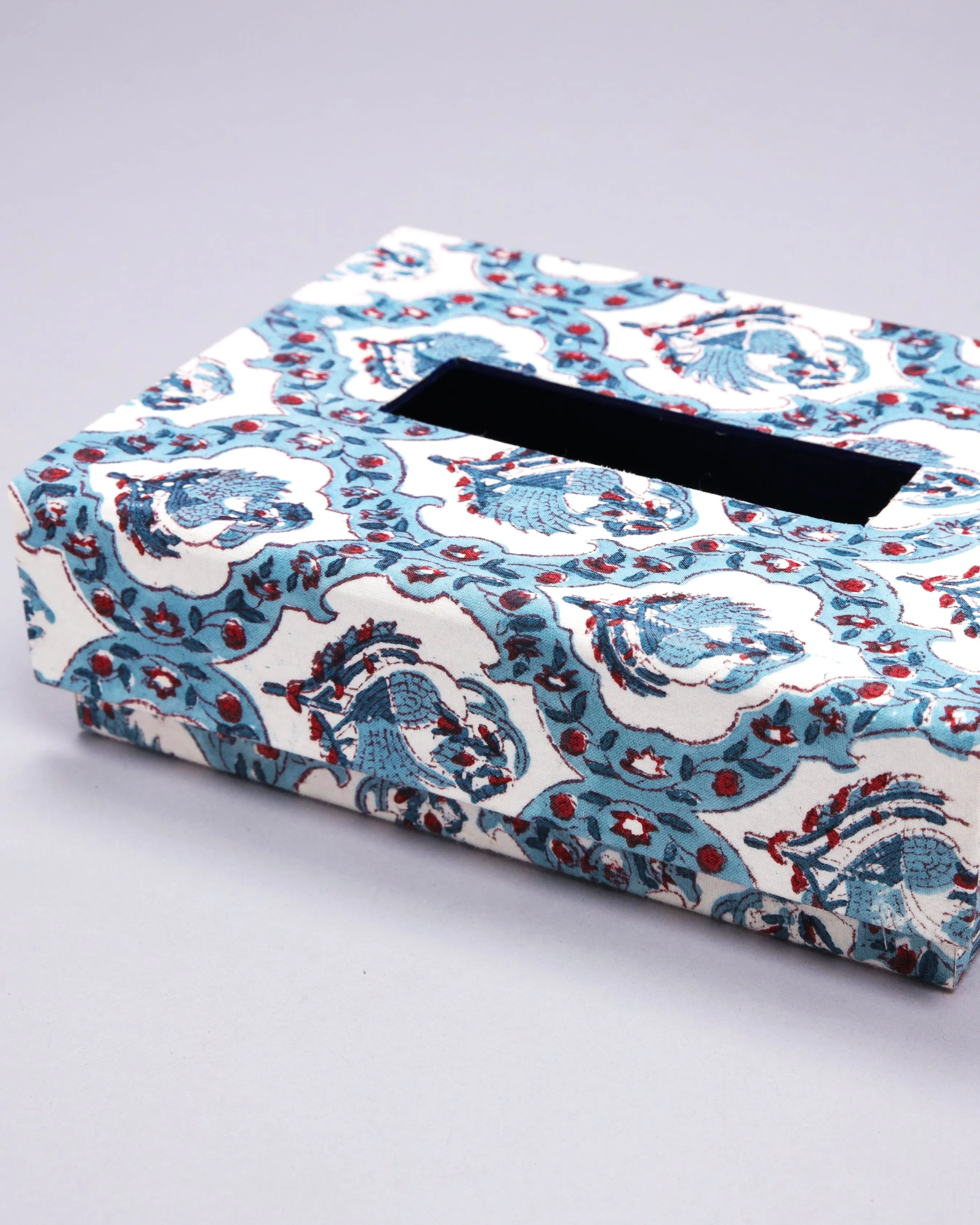 Frozen Fjord Handblock Tissue Box