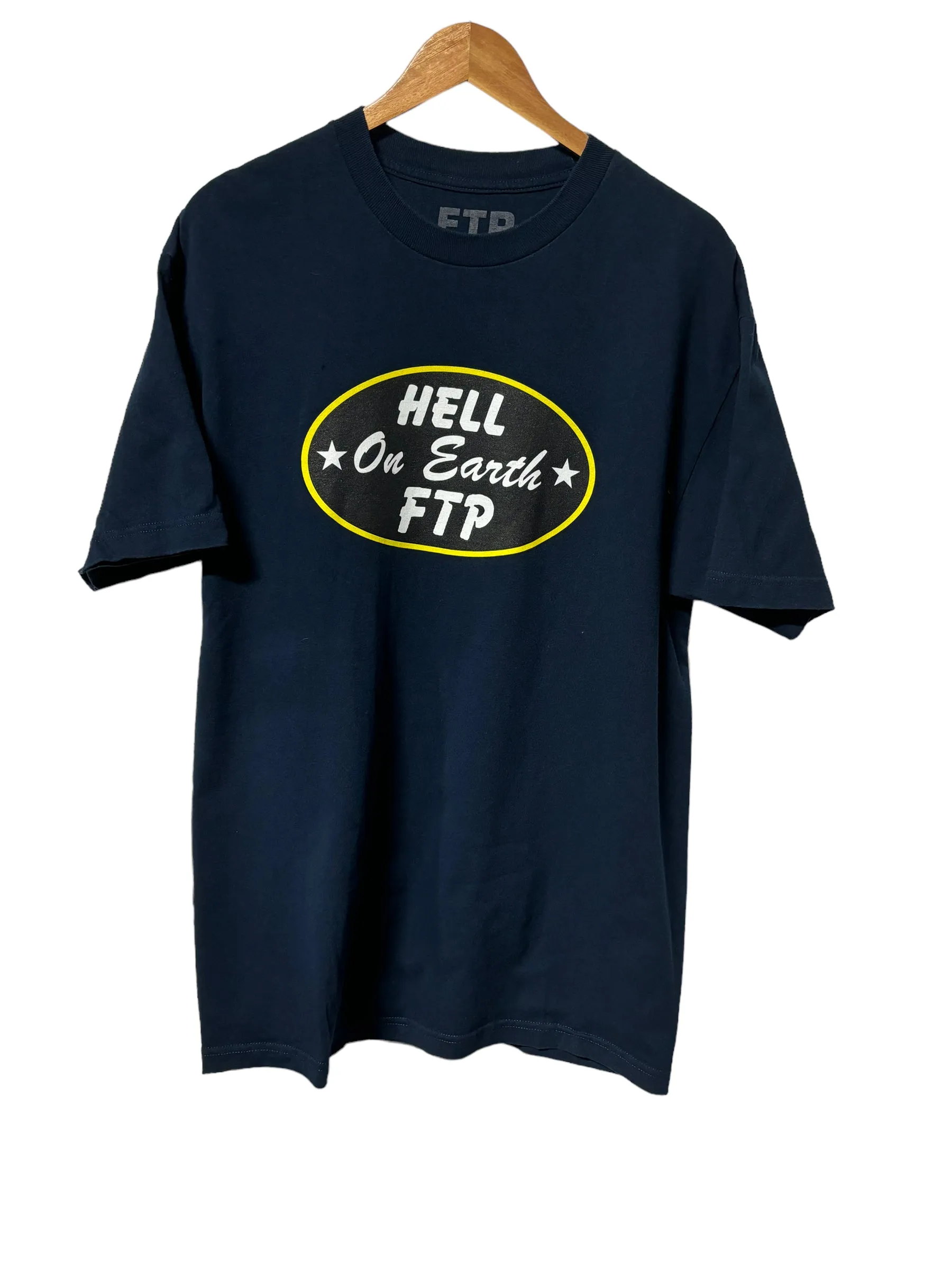 FTP Hell on Earth Graphic Tee Navy Blue Size Large