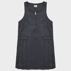 Girls Teflon Pleated Pinafore Dress