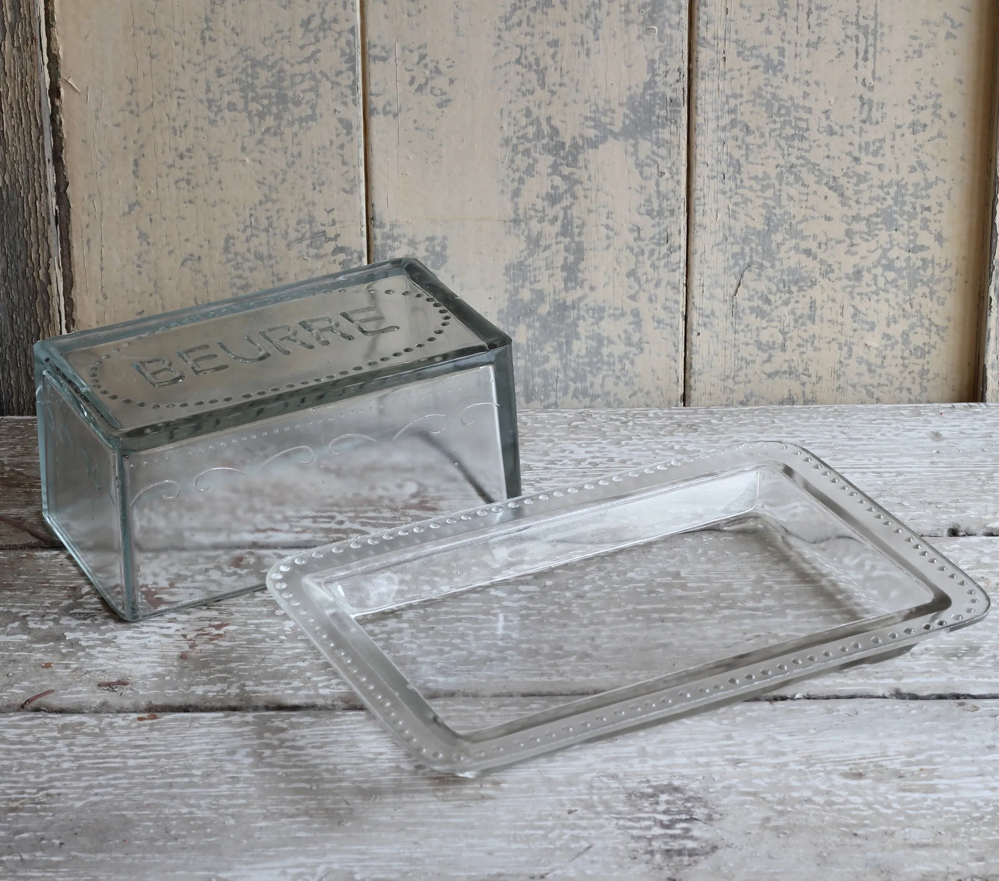 Glass Butter Dish 'Beurre'