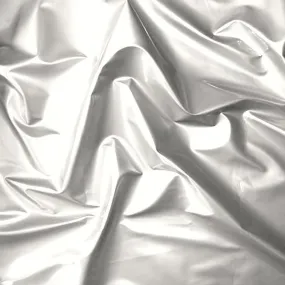 Glossy Stretch Fetish Patent Vinyl Spandex Fabric / Silver / Sold By The Yard