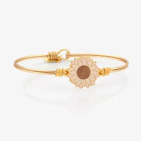 Golden Cream Sunflower Bangle Bracelet