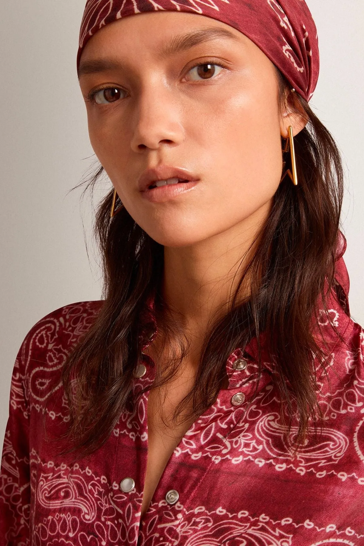 Golden Goose Paisley Print Shirtdress - Spiced Apple/ Off White