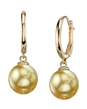 Golden South Sea Pearl Glissade Hoop Earrings