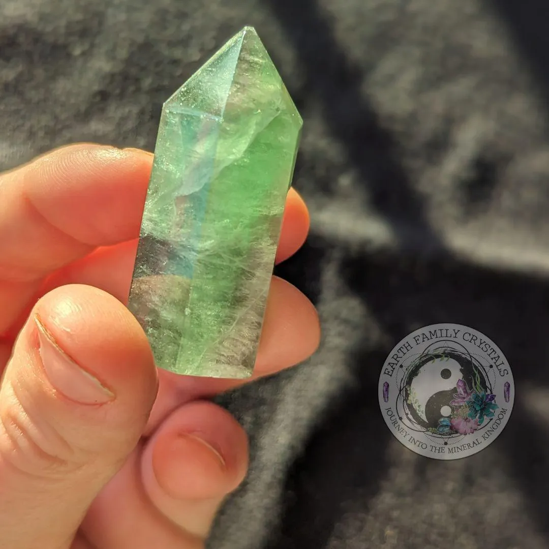 Green Fluorite Polished Point Mini Tower Carving