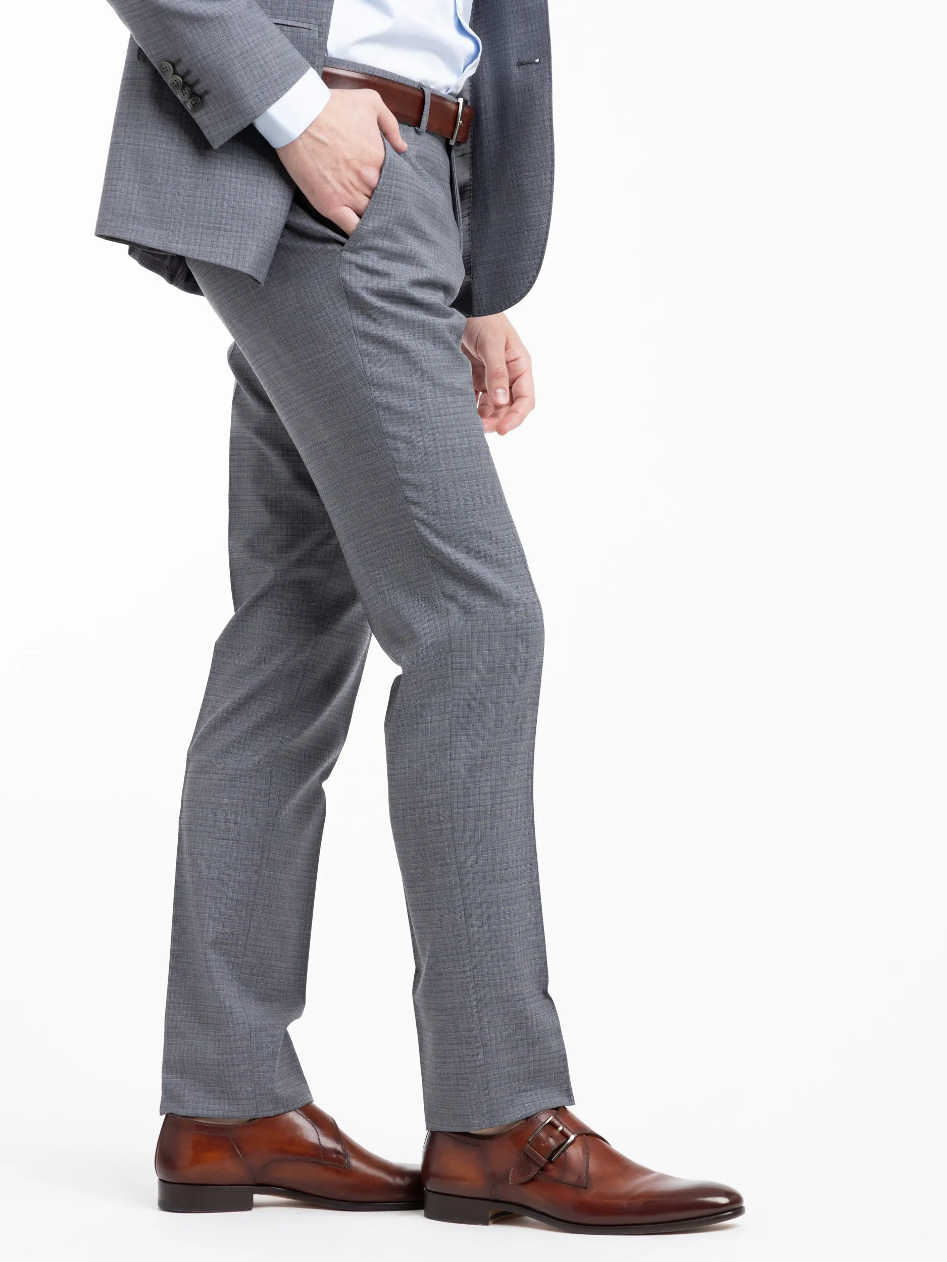 Grey Check Wool Suit