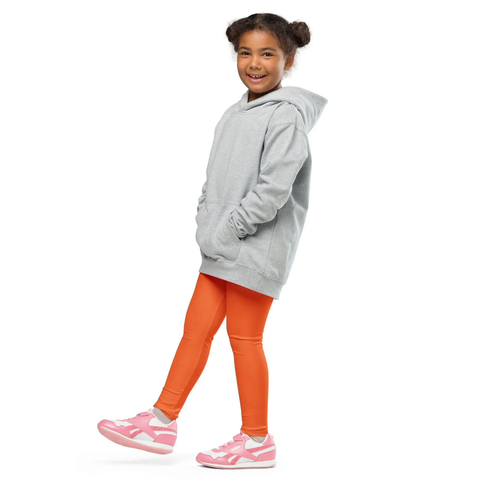 Gym Ready: Solid Color Workout Leggings for Girls - Flamingo