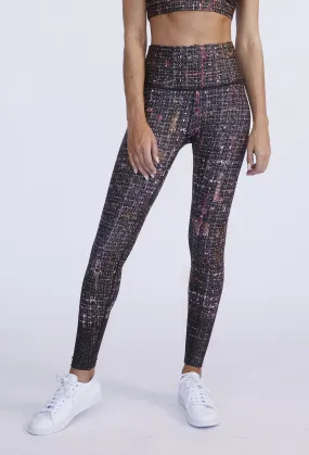 High Waisted Leggings Sunrise Tweed With Foil