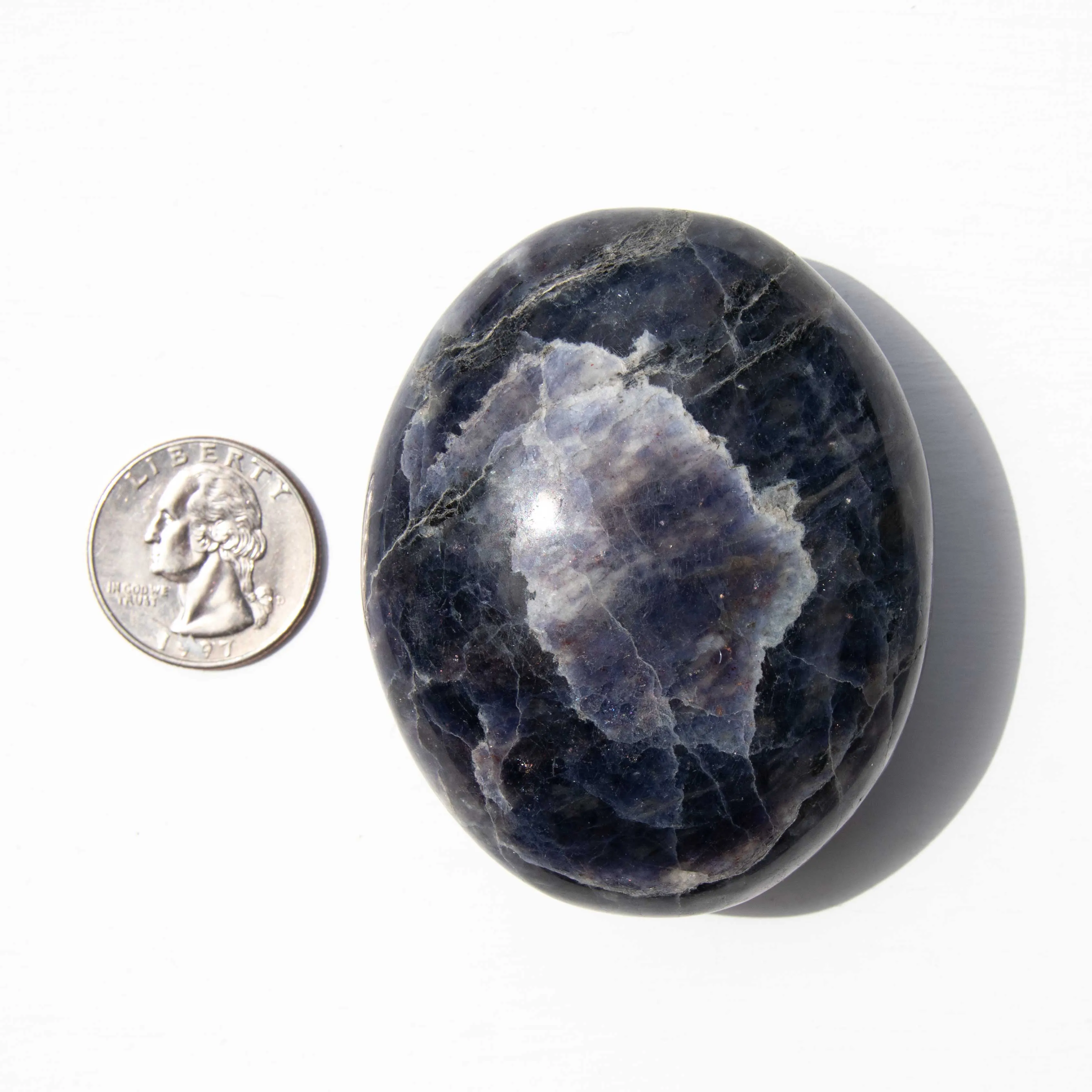 Iolite with Sunstone, Palm Stones