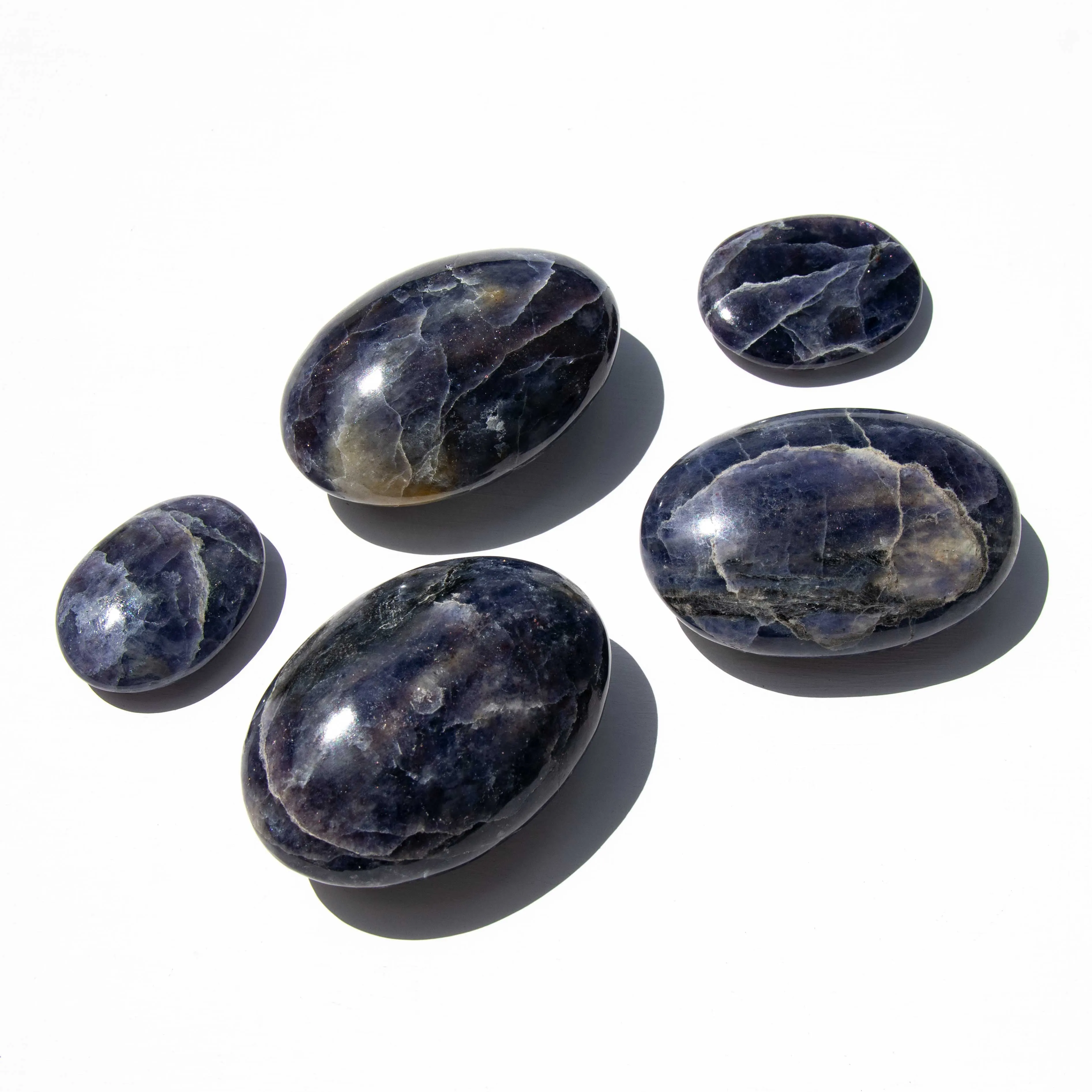 Iolite with Sunstone, Palm Stones