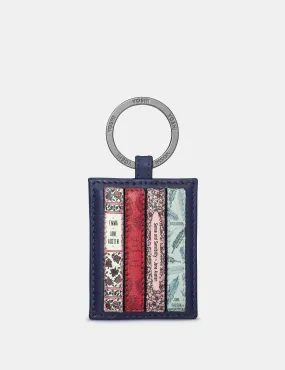 Jane Austen Bookworm Navy Leather Keyring