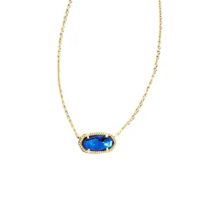 Kendra Scott Elisa Oval Pendant Necklace in Navy Abalone and Gold Plated