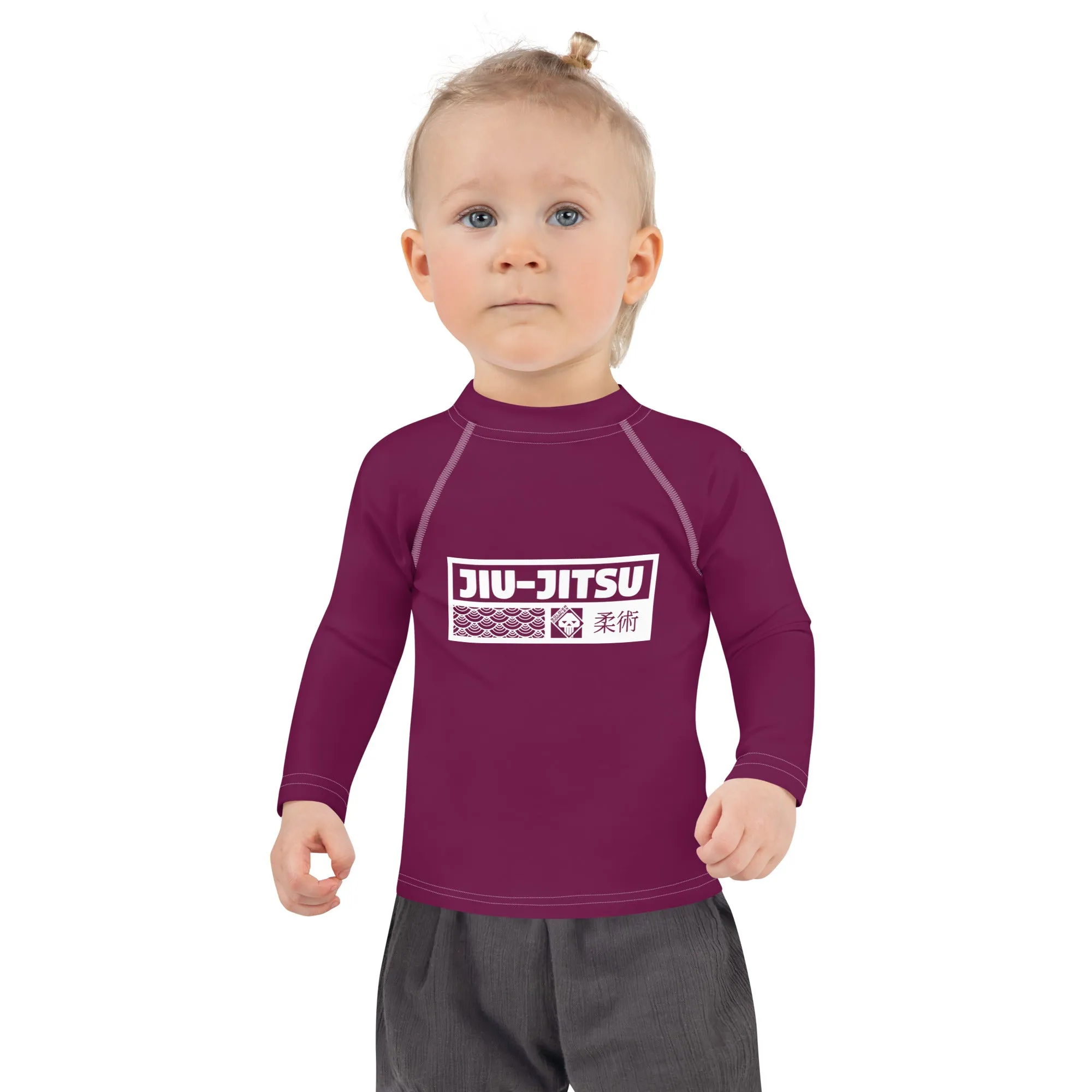 Kid's Girls Long Sleeve BJJ Rash Guard Jiu-Jitsu 013 - Tyrian Purple