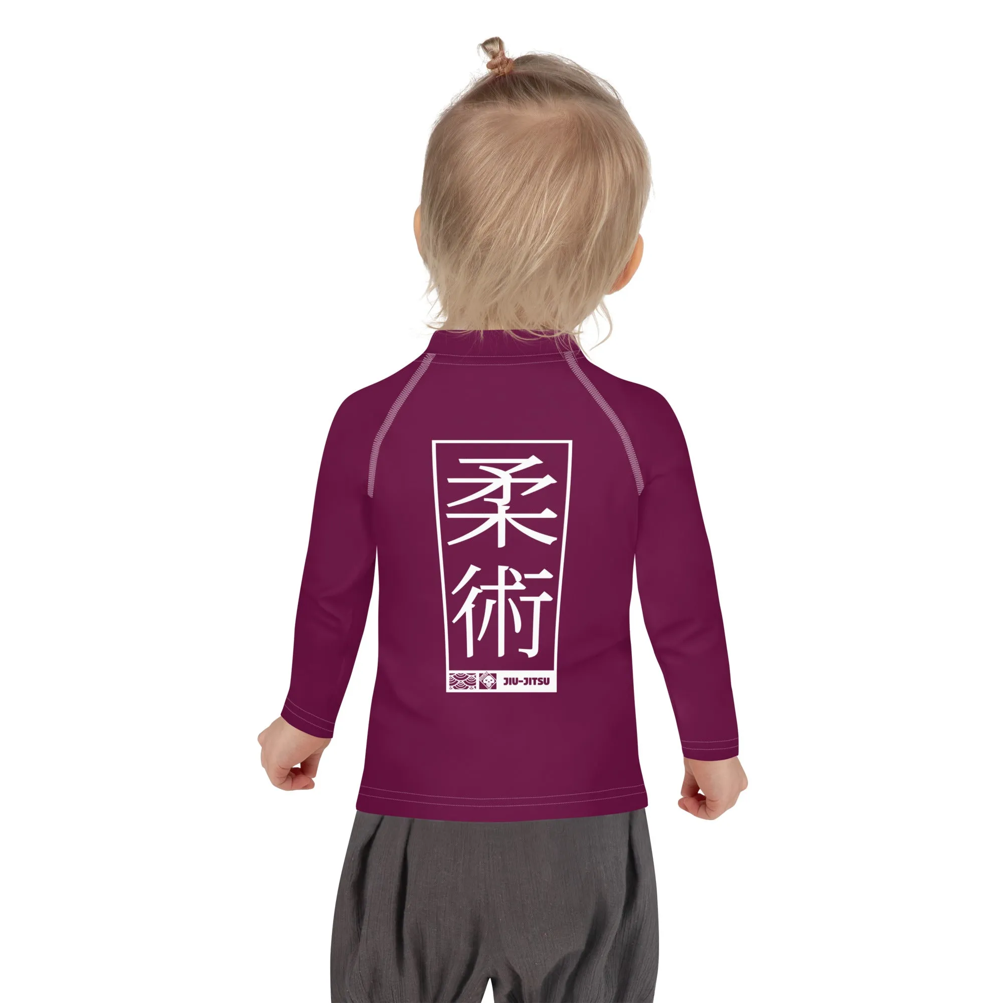 Kid's Girls Long Sleeve BJJ Rash Guard Jiu-Jitsu 013 - Tyrian Purple