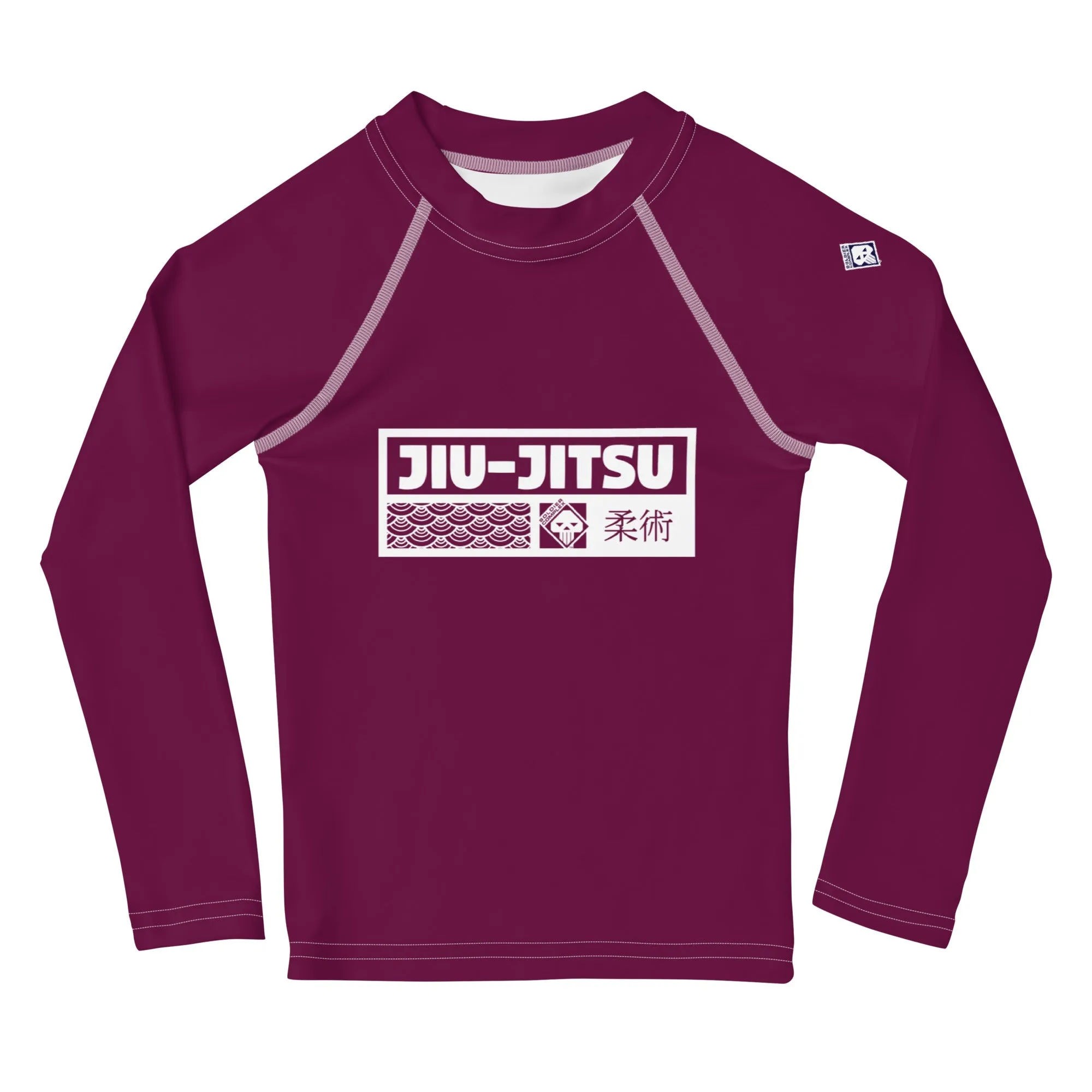 Kid's Girls Long Sleeve BJJ Rash Guard Jiu-Jitsu 013 - Tyrian Purple